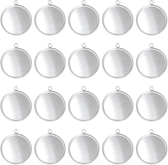 Resin Art Diy - 20 Buah Baki Liontin Bulat dari