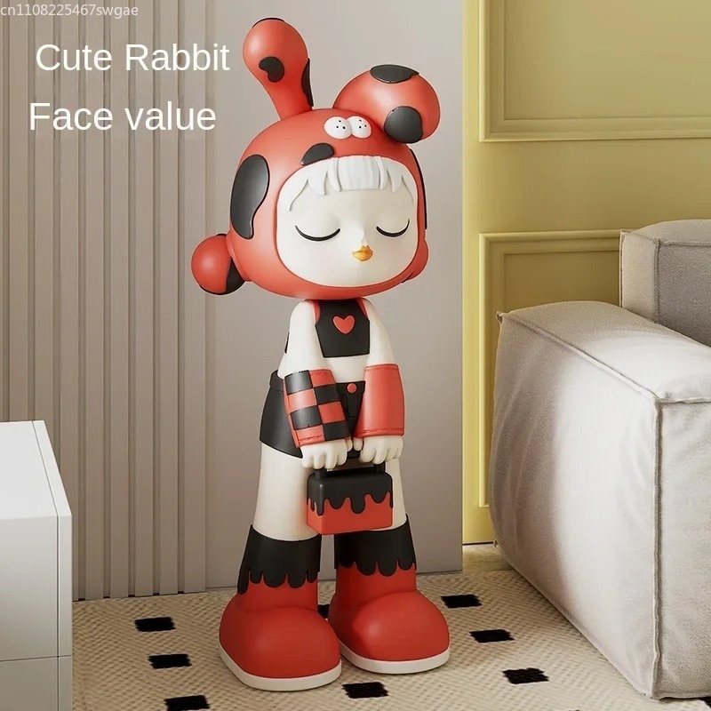 Resin Art Decor - Patung Gadis Kartun Artistik, Model Karakter