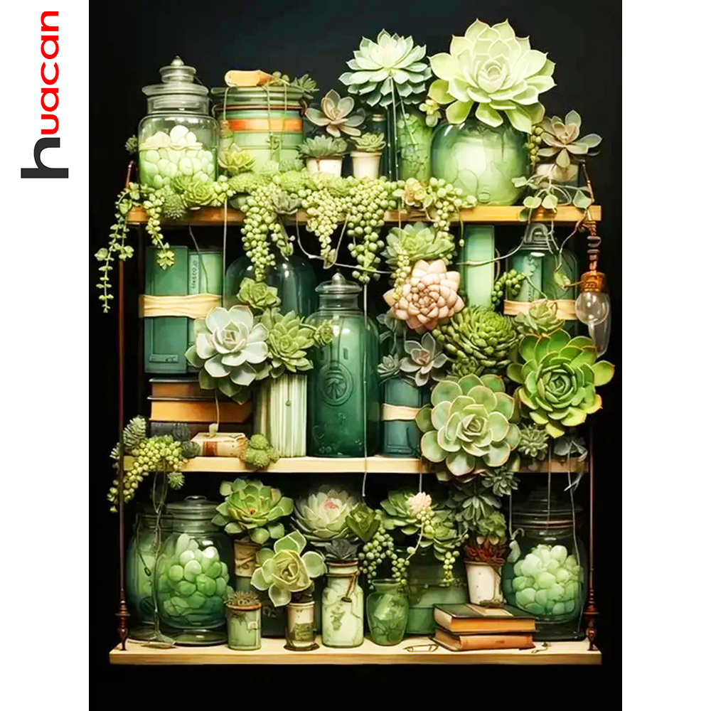 Resin Art Wallpaper - Huacan 5D Diy lukisan berlian vas