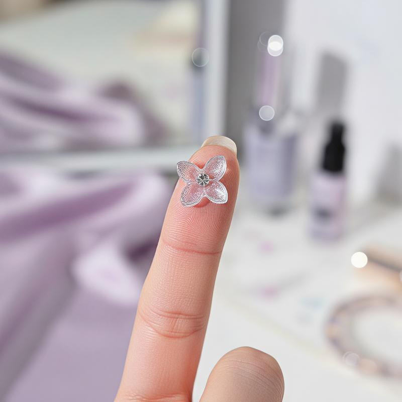 Resin Art Using Flowers - Dekorasi Seni Kuku Kupu-kupu Bunga 3D