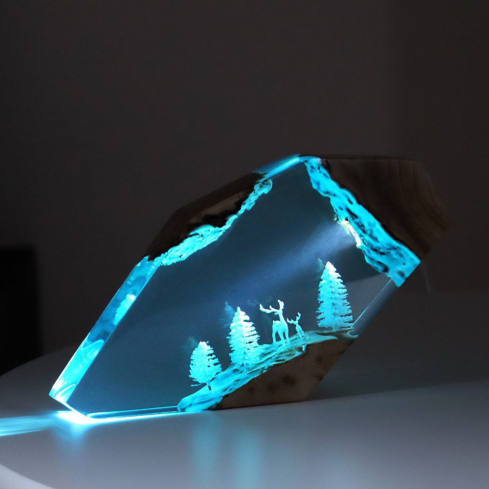 Resin Art Decor - Ornamen Meja Peri Hutan Rusa, Seni