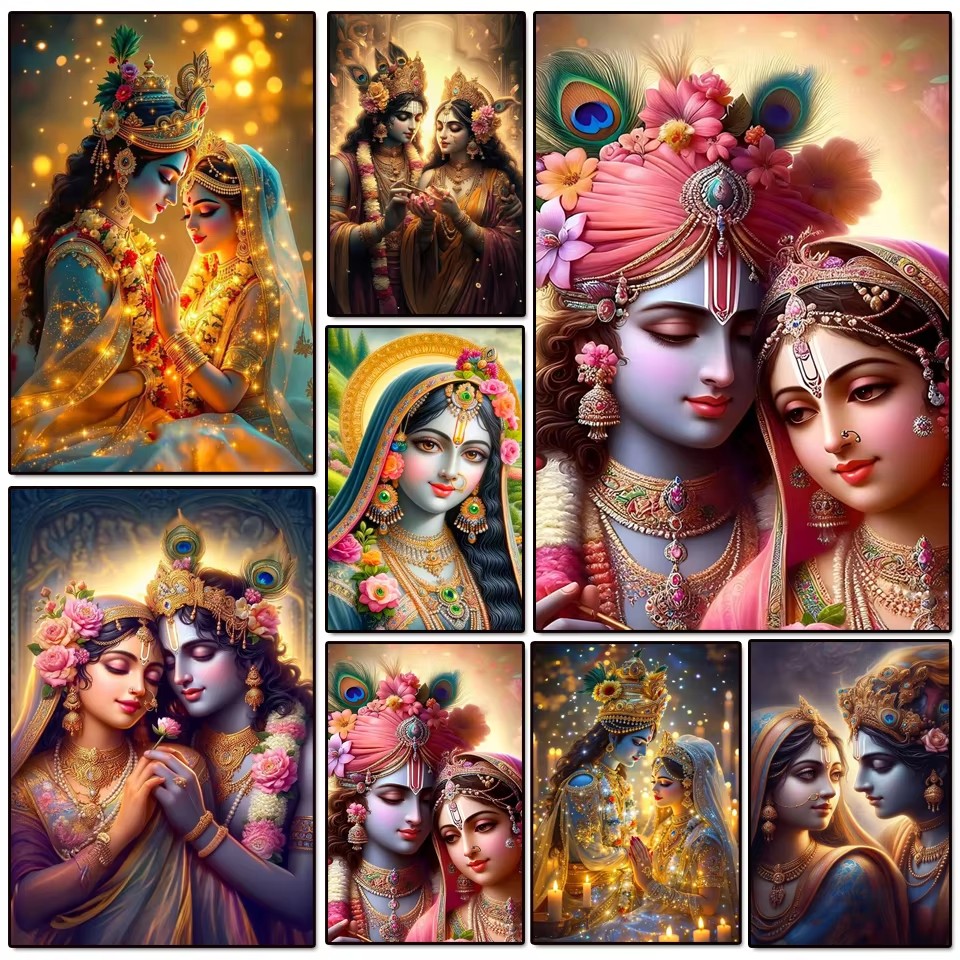 Lukisan Berlian DIY 5D Pasanga - Resin Art Radha Krishna ulasan dan harga