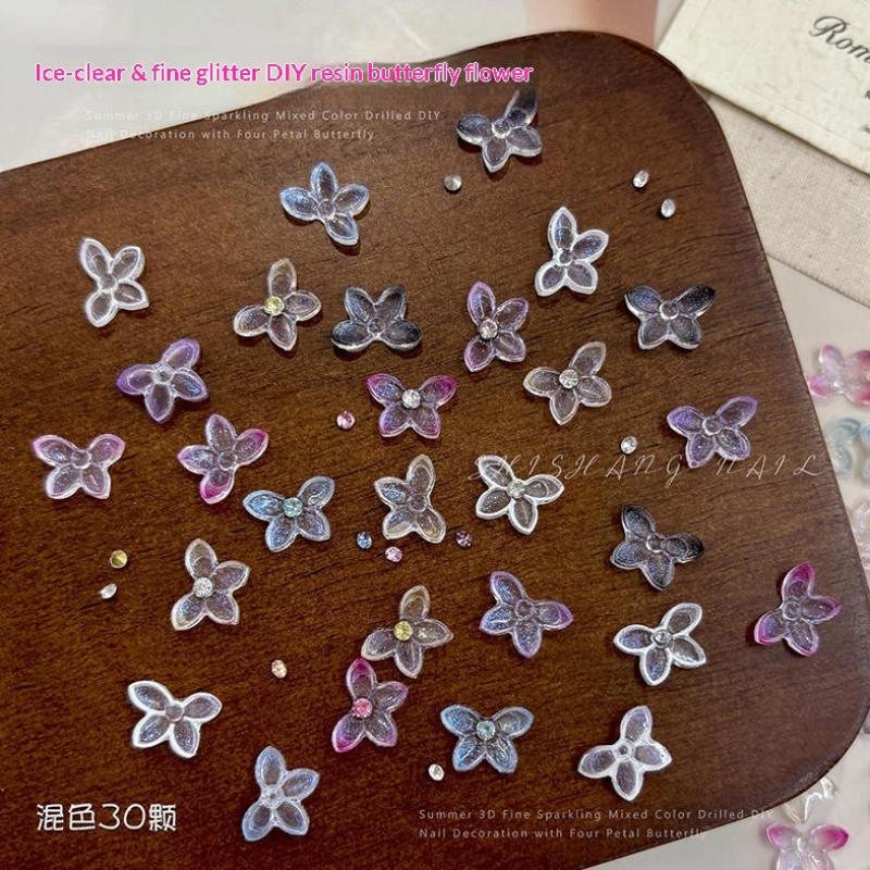 Hiasan Kuku 3D Berkilau 30Pcs  - Resin Art Using Flowers ulasan dan harga