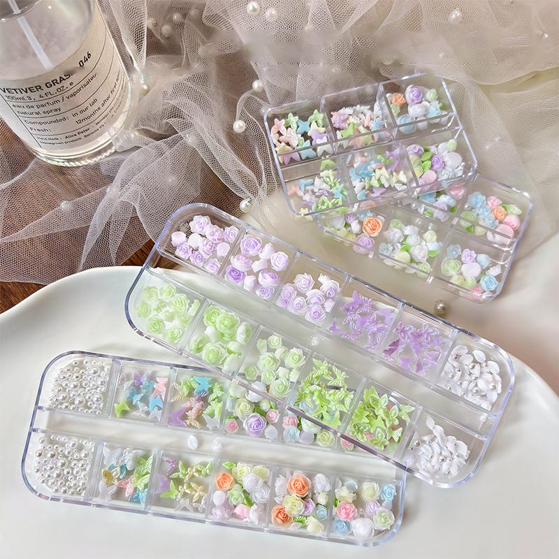 Kit Dekorasi Seni Kuku 3D 6 12 - Resin Art Using Flowers ulasan dan harga