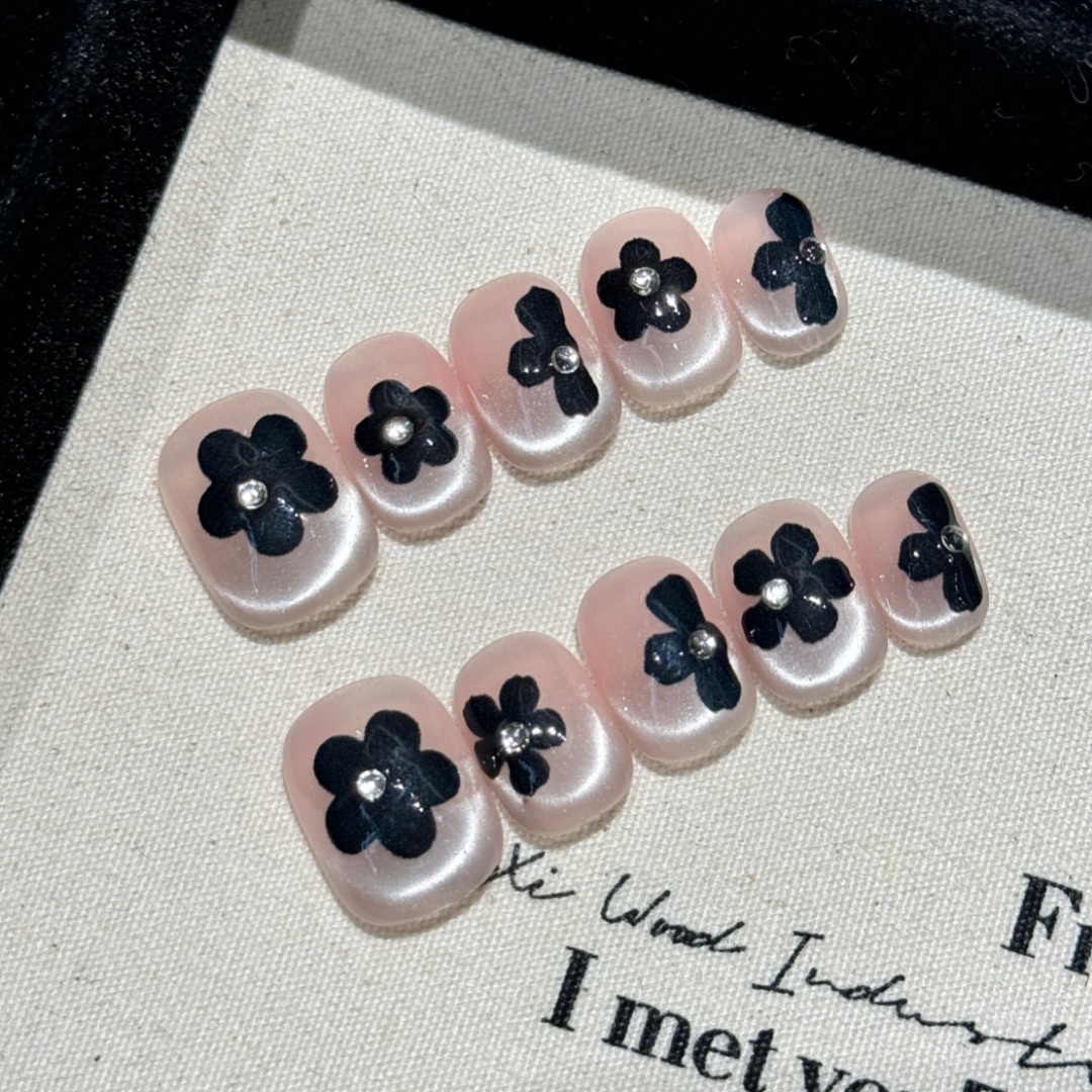 10 Buah Seni Kuku Bulat Pendek - Resin Art Using Flowers ulasan dan harga