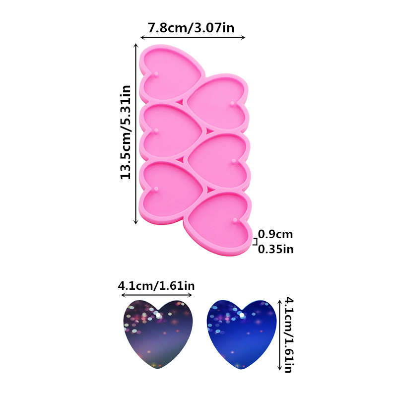 GJ-226 Shiny bentuk hati DIY E - Resin Art Work ulasan dan harga