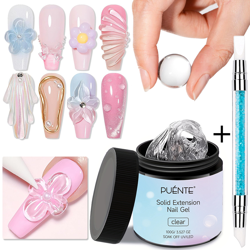 PUENTE 100g Gel Kuku Ekstensi  - Resin Art Using Flowers ulasan dan harga