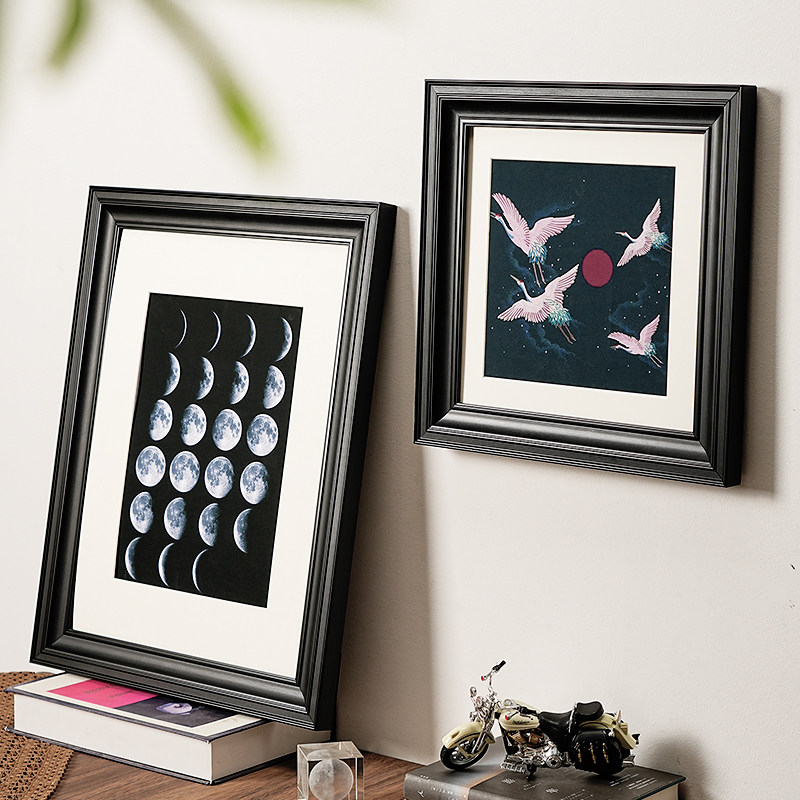 Bingkai Foto Kayu Solid Hitam  - Resin Art Frame ulasan dan harga